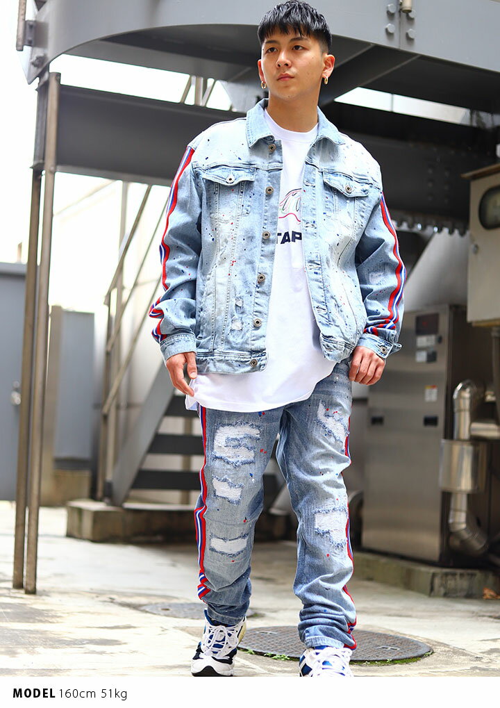 STAPLE セットアップ 長袖 メンズ レディース 春秋冬用 インディゴライトブルー L-3XL 大きいサイズ ステイプル 上下セット デニム ジャケット b系 ヒップホップ ストリート系 ファッション ハイ ブランド 服 ギフト【SALE】2102O6443-2102D6444