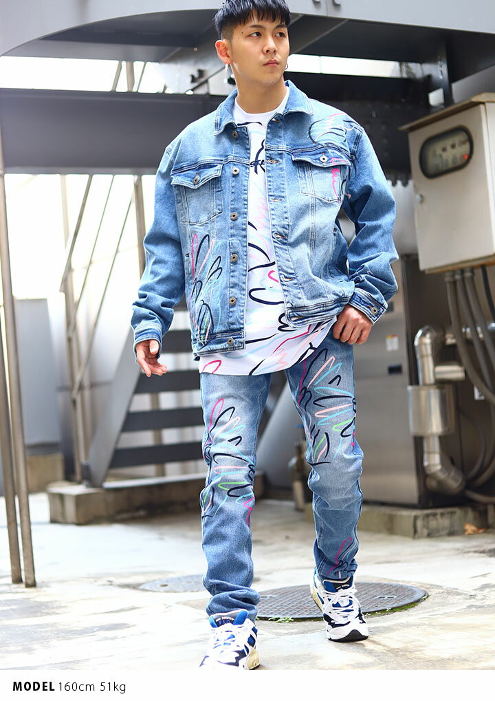 STAPLE セットアップ 長袖 メンズ レディース 春秋冬用 インディゴライトブルー L-3XL 大きいサイズ ステイプル 上下セット デニム ジャケット b系 ヒップホップ ストリート系 ファッション ハイ ブランド 服 ギフト【SALE】2102O6458-2102D6459