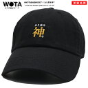 ある意味神 公式 × NEWHATTAN キャップ メンズ レディース 黒 和柄 神様 ロゴ ニューハッタン ヲタ映えモード 帽子 cap 浅め ベースボールキ...