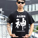 ある意味神 公式 Tシャツ 半袖 メンズ レディース 春夏用 黒 大きいサイズ 和柄 漢字 神様 ロゴ ヲタ映えモード おしゃれ かっこいい シンプル ギフト 父の日 おもしろ 外国人 インバウンド ファッション ダンス ストリート系 ブランド 服 2025春夏 新作 WB-TS-TS-009-003