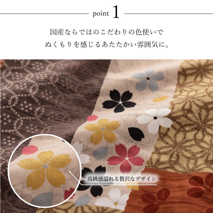 本家屋の日本製 こたつ布団 こたつ厚掛け 単品 和柄 長方形 約 205×245cm[13]｜アングル3