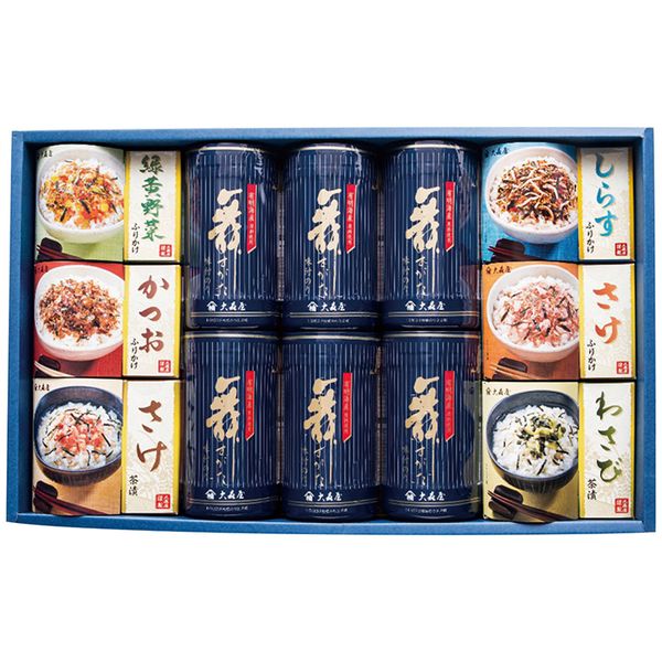 ポイント風味と口溶けの良い味付のりと、手軽にお使いいただけるお茶漬・ふりかけの個袋を詰合せました。※写真はイメージです。内容・デザイン等変更になる場合があります。予めご了承ください。箱サイズ47.7×8.1×29.7cm現品サイズ・内容味付のり(10切32枚)6個・ふりかけ(緑黄野菜・かつお・さけ・しらす各2.5g×10袋1箱)・茶漬(さけ6.4g×6袋・わさび5.6g×6袋各1箱)重さ1350g製造生産地日本製賞味期間製造日より常温約540日アレルゲン卵・乳成分・小麦・えび備考※「のし」や「包装」については、対応できる商品と対応できない商品がございます。ご購入前に、お気軽にお問い合わせください。通常、簡易包装に直に送り状を貼ってお送りいたします。【大森屋 商品一覧】 減塩舞すがた味のり卓上詰合せ GA-20G 減塩舞すがた味のり卓上詰合せ GA-30G 卓上のり・お茶漬・ふりかけ詰合せ NTF-30G 卓上のり・お茶漬・ふりかけ詰合せ NTF-40G 卓上のり・お茶漬・ふりかけ詰合せ NTF-50G 卓上のり・ふりかけ詰合せ NTF-20G 舞すがた味のり卓上詰合せ NA-10G 舞すがた味のり卓上詰合せ NA-15G 舞すがた味のり卓上詰合せ NA-20G 舞すがた味のり卓上詰合せ NA-25G 舞すがた味のり卓上詰合せ NA-30G 舞すがた味のり卓上詰合せ NA-40G 舞すがた味のり卓上詰合せ NA-50G大森屋 卓上のり・お茶漬・ふりかけ詰合せ NTF-50G ギフト 贈り物 送料無料【注意事項】メーカー直送の商品となりますので、「代金引換」払いは不可となります。ご了承ください。お届け先が、北海道、沖縄、離島になる場合、別途送料が必要になる場合がございます。