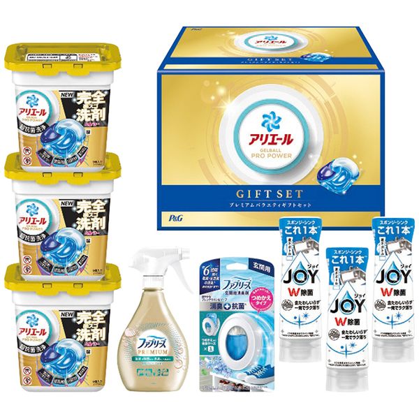 ポイントポンと入れるだけの簡単お洗濯！！アリエール液体洗剤史上 最強の消臭洗浄力のジェルボールギフトセット。※写真はイメージです。内容・デザイン等変更になる場合があります。予めご了承ください。箱サイズ28.6×20.5×20.6cm現品サイズ・内容アリエールジェルボールプロパワー3個・除菌ジョイコンパクト逆さボトル3本・ファブリーズW除菌＋消臭プレミアム1本・ファブリーズ玄関用消臭剤＋抗菌1個重さ2600g製造生産地日本製備考※「のし」や「包装」については、対応できる商品と対応できない商品がございます。ご購入前に、お気軽にお問い合わせください。通常、簡易包装に直に送り状を貼ってお送りいたします。【P＆G 商品一覧】 アリエールジェルボールギフトセット PGAG-10E アリエールジェルボールギフトセット PGAG-30E アリエールジェルボールギフトセット PGAG-50E アリエールジェルボールギフトセット PGJA-30E アリエールジェルボールギフトセット PGJA-50E アリエールジェルボールプレミアムバラエティギフトセット PGPV-100EB アリエールジェルボールプレミアムバラエティギフトセット PGPV-30EB アリエールジェルボールプレミアムバラエティギフトセット PGPV-50EB アリエールジェルボール部屋干しギフトセット PGJH-30E アリエールジェルボール部屋干しギフトセット PGJH-50E アリエール液体洗剤セット PGCG-100F アリエール液体洗剤セット PGCG-10F アリエール液体洗剤セット PGCG-15F アリエール液体洗剤セット PGCG-20F アリエール液体洗剤セット PGCG-25F アリエール液体洗剤セット PGCG-30F アリエール液体洗剤セット PGCG-40F アリエール液体洗剤セット PGCG-50F アリエール液体洗剤セット PGLA-30F アリエール液体洗剤セット PGLA-50F ボールドジェルボールギフトセット PGJB-30E ボールドジェルボールギフトセット PGJB-50E ボールド香りのギフトセット PGCB-30F ボールド香りのギフトセット PGCB-40F ボールド香りのギフトセット PGCB-50FP＆G アリエールジェルボールプレミアムバラエティギフトセット PGPV-50EB ギフト 贈り物 送料無料【注意事項】メーカー直送の商品となりますので、「代金引換」払いは不可となります。ご了承ください。お届け先が、北海道、沖縄、離島になる場合、別途送料が必要になる場合がございます。
