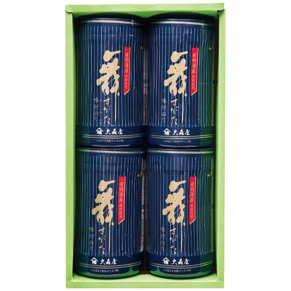 ポイント有明海産原料を使用した、風味と口溶けの良い味付のりの詰合せ。保存に便利な卓上タイプです。※写真はイメージです。内容・デザイン等変更になる場合があります。予めご了承ください。箱サイズ17.4×8.1×30.5cm現品サイズ・内容味付のり(10切32枚)4個重さ470g製造生産地日本製賞味期間製造日より常温約540日アレルゲン小麦・えび備考※「のし」や「包装」については、対応できる商品と対応できない商品がございます。ご購入前に、お気軽にお問い合わせください。通常、簡易包装に直に送り状を貼ってお送りいたします。【大森屋 商品一覧】 減塩舞すがた味のり卓上詰合せ GA-30G 舞すがた味のり卓上詰合せ NA-10G 舞すがた味のり卓上詰合せ NA-15G 舞すがた味のり卓上詰合せ NA-20G 舞すがた味のり卓上詰合せ NA-30G 舞すがた味のり卓上詰合せ NA-50G大森屋 舞すがた味のり卓上詰合せ NA-20G ギフト 出産内祝い 送料無料【注意事項】メーカー直送の商品となりますので、「代金引換」払いは不可となります。ご了承ください。お届け先が、北海道、沖縄、離島になる場合、別途送料が必要になる場合がございます。