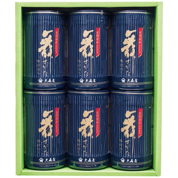 ポイント有明海産原料を使用した、風味と口溶けの良い味付のりの詰合せ。保存に便利な卓上タイプです。※写真はイメージです。内容・デザイン等変更になる場合があります。予めご了承ください。箱サイズ25.5×8.1×30.4cm現品サイズ・内容味付のり(10切32枚)6個重さ680g製造生産地日本製賞味期間製造日より常温約540日アレルゲン小麦・えび備考※「のし」や「包装」については、対応できる商品と対応できない商品がございます。ご購入前に、お気軽にお問い合わせください。通常、簡易包装に直に送り状を貼ってお送りいたします。【大森屋 商品一覧】 減塩舞すがた味のり卓上詰合せ GA-30G 舞すがた味のり卓上詰合せ NA-10G 舞すがた味のり卓上詰合せ NA-15G 舞すがた味のり卓上詰合せ NA-20G 舞すがた味のり卓上詰合せ NA-30G 舞すがた味のり卓上詰合せ NA-50G大森屋 舞すがた味のり卓上詰合せ NA-30G ギフト 出産内祝い 送料無料【注意事項】メーカー直送の商品となりますので、「代金引換」払いは不可となります。ご了承ください。お届け先が、北海道、沖縄、離島になる場合、別途送料が必要になる場合がございます。