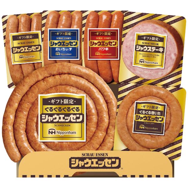 ポイント〜ギフト限定シャウエッセン〜シャウエッセンのパリッと感や旨味はそのままに、食べ応えのある少し太めのサイズに仕上げました。※写真はイメージです。内容・デザイン等変更になる場合があります。予めご了承ください。箱サイズ25×6.4×22.5cm現品サイズ・内容ギフト限定(ぐるぐるぐるぐるシャウエッセン350g・ぐるぐる巻いたシャウエッセン122g・シャウエッセン100g・シャウエッセンパワ辛100g・シャウエッセンおいちぃず100g・シャウステーキ122g各1個)重さ1032g製造生産地日本製賞味期間冷蔵50日・賞味目安約25日アレルゲン乳成分備考※11月下旬よりお届けになります。 ※「のし」や「包装」については、対応できる商品と対応できない商品がございます。ご購入前に、お気軽にお問い合わせください。通常、簡易包装に直に送り状を貼ってお送りいたします。【日本ハム 商品一覧】 ギフト限定　シャウエッセン ギフト限定シャウエッセン SEG-420 ギフト限定　シャウエッセン ギフト限定シャウエッセン SEG-500 ギフト限定シャウエッセン SEG-330 シーフードセット NK-35F シーフードセット NK-50F 北海道プレミアム 美ノ国 北海道 プレミアム 美ノ国 UKH-102 北海道プレミアム 美ノ国 北海道 プレミアム 美ノ国 UKH-38 北海道プレミアム 美ノ国 北海道 プレミアム 美ノ国 UKH-48 北海道プレミアム 美ノ国 北海道 プレミアム 美ノ国 UKH-49 北海道プレミアム 美ノ国 北海道 プレミアム 美ノ国 UKH-53 北海道プレミアム 美ノ国 北海道 プレミアム 美ノ国 UKH-55 北海道プレミアム 美ノ国 北海道 プレミアム 美ノ国 UKH-58 北海道プレミアム 美ノ国 北海道 プレミアム 美ノ国 UKH-59 本格派ギフトセット NH-32 本格派ギフトセット NH-342 本格派ギフトセット NH-406 本格派ギフトセット NH-501 本格派ギフトセット NH-513 本格派ギフトセット NH-519 本格派ギフトセット NH-52 本格派ローストビーフ入りギフト NRB-54日本ハム ギフト限定　シャウエッセン ギフト限定シャウエッセン SEG-500 ギフト お歳暮 送料無料 【産直】【注意事項】メーカー直送の商品となりますので、「代金引換」払いは不可となります。ご了承ください。お届け先が、北海道、沖縄、離島になる場合、別途送料が必要になる場合がございます。