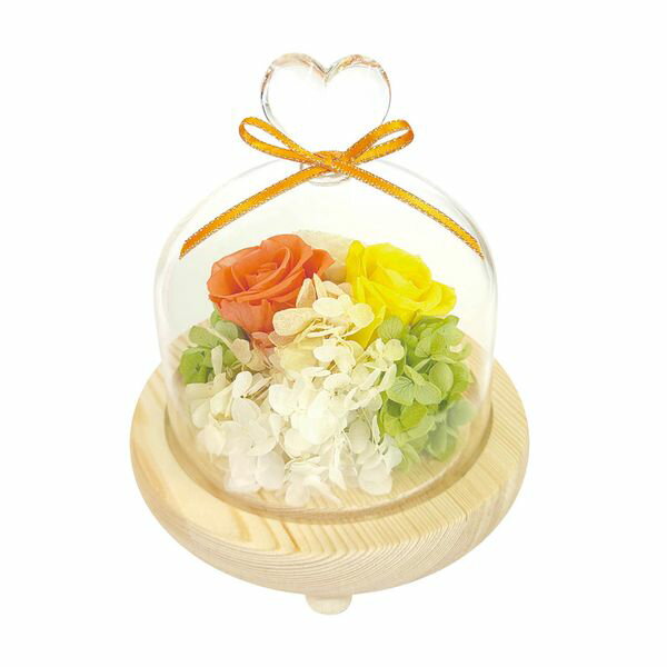（株）スープ 母の日 ハートガラスドーム　オレンジ B38535 ギフト 贈り物 送料無料 【産直】[24]