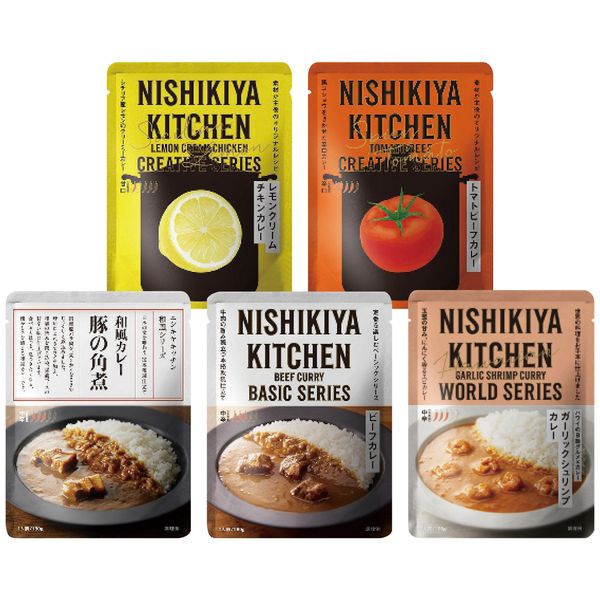 ポイント宮城県岩沼市にあるレトルト食品メーカーです。食材やスパイスは厳選したものだけを使用し、手に入らない食材はみずからつくります。水も丁寧に濾過して使用し、塩も料理に合わせて使い分けています。美味しさを追求し、こだわり抜いた商品で皆さまに「カンタン」を提供するのがわたしたちの使命です。※写真はイメージです。内容・デザイン等変更になる場合があります。予めご了承ください。箱サイズ24×6.3×16.5cm現品サイズ・内容NKレモンクリームチキンカレー・NKトマトビーフカレー・NK豚の角煮カレー・NK'26ビーフカレー・NK'23ガーリックシュリンプカレー各1個・各180g重さ1020g製造生産地日本製賞味期間製造日より常温約540日アレルゲン乳成分・小麦・えび備考 ※「のし」や「包装」については、対応できる商品と対応できない商品がございます。ご購入前に、お気軽にお問い合わせください。通常、簡易包装に直に送り状を貼ってお送りいたします。【ニシキヤキッチン 商品一覧】 カレーBEST5セット5個入 国産野菜たっぷりチャウダー6個入にしき食品 ニシキヤキッチン カレーBEST5セット5個入 ギフト お歳暮 送料無料【注意事項】メーカー直送の商品となりますので、「代金引換」払いは不可となります。ご了承ください。お届け先が、北海道、沖縄、離島になる場合、別途送料が必要になる場合がございます。