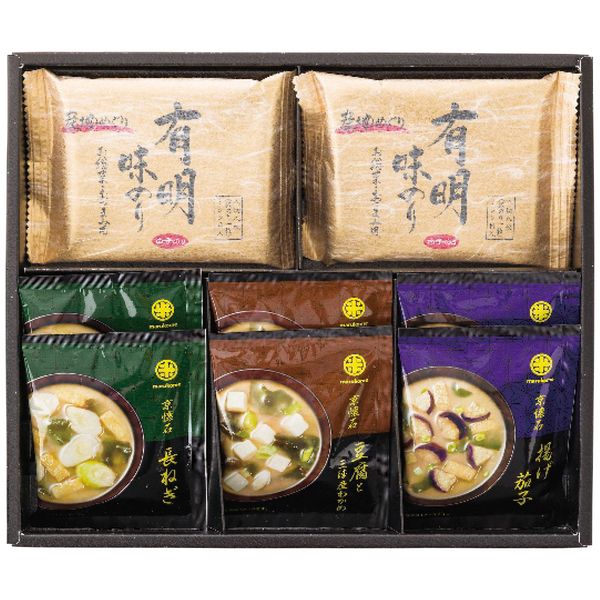 ポイントみそ本来の風味を味わえるマルコメ独自のフリーズドライ製法「顆粒みそ」と、白子有明海産味のりの詰合せです。※写真はイメージです。内容・デザイン等変更になる場合があります。予めご了承ください。箱サイズ32.1×4.7×27.2cm現品サイズ・内容マルコメ京懐石顆粒みそ汁(長ねぎ・豆腐わかめ・揚げ茄子)・白子有明味のり(8切8枚)各2袋重さ367g製造生産地日本製賞味期間製造日より常温約360日アレルゲン小麦・えび備考 ※「のし」や「包装」については、対応できる商品と対応できない商品がございます。ご購入前に、お気軽にお問い合わせください。通常、簡易包装に直に送り状を貼ってお送りいたします。【 商品一覧】 京懐石おみそ汁＆有明味のり詰合せ NF-AES 京懐石おみそ汁＆有明味のり詰合せ NF-AOS 京懐石おみそ汁＆有明味のり詰合せ NF-BES 京懐石おみそ汁＆有明味のり詰合せ NF-BOS 京懐石おみそ汁＆有明味のり詰合せ NF-COS 京懐石おみそ汁＆有明味のり詰合せ NF-DOS 京懐石おみそ汁＆有明味のり詰合せ NF-EOSapide 京懐石おみそ汁＆有明味のり詰合せ NF-AES ギフト お歳暮 送料無料【注意事項】メーカー直送の商品となりますので、「代金引換」払いは不可となります。ご了承ください。お届け先が、北海道、沖縄、離島になる場合、別途送料が必要になる場合がございます。
