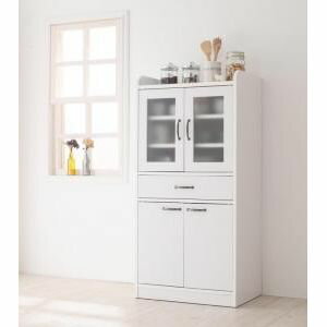 ミニキッチン収納シリーズ【amitie】アミティエ ミドル食器棚 [00]