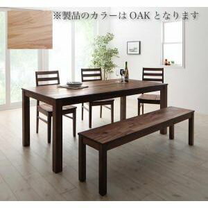 Other - 総無垢材ワイドダイニング 【Cursus】 クルスス 5点セット(テーブル+チェア3脚+ベンチ1脚) オーク 板座 W180[00]