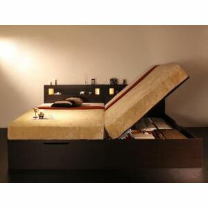 【ポイント4．5倍】組立設置付 モダンライトガス圧式跳ね上げ収納ベッド Lunalight ルナライト ゼルトスプリングマットレス付き 横開き セミダブル 深さレギュラー[L][00]