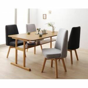 回転イス付き 北欧デザイン2本脚ダイニングテーブルセット woda ヴォダ 5点セット(テーブル+チェア4脚)..