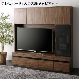 ハイタイプテレビボードシリーズ Glass line グラスライン 2点セット(テレビボード+キャビネット) ガラス扉