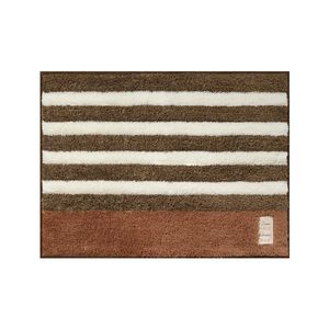 サイズ約 縦45×横60（cm）材質パイル部：ポリエステル75％、アクリル25％備考　【カラー】ブラウンボーダー　【生産国】中国製　■■その他■■※洗濯表示をご確認のうえお手入れしてください。※ドラム式洗濯機、乾燥機使用不可【ふわモコバスマ...