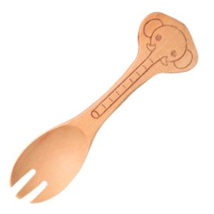 【ポイント4倍】フォーク 12cm 木 キッズフォーク どうぶつ ぞうさん　若兆[01]