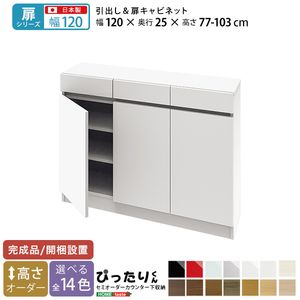 【ポイント4倍】【扉シリーズ】セミオーダーカウンター下収納ぴったりくん キャビネット 幅120cm×奥行25cm[L][03]