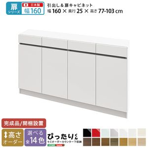 【ポイント4倍】【扉シリーズ】セミオーダーカウンター下収納ぴったりくん キャビネット 幅160cm×奥行25cm[L][03]