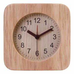 置時計 ウッド スクエア NA ナチュラル （入数：6点）[09]