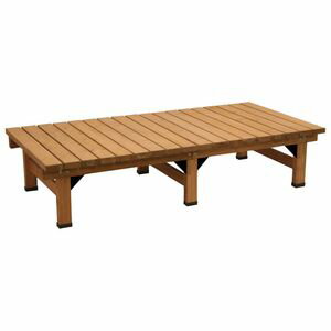 Wooden - 【ポイント増量中！】デッキ縁台 180×58cm【ウッドデッキ風 簡単 縁側 本格的 DIY 木製 天然木 庭 ベランダ マンション おしゃれ 小型 北欧 ガーデン 屋外 家具 ライトブラウン ダークブラウン】[22]