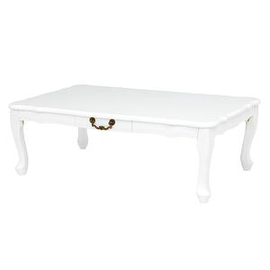 【ポイント7．5倍】フェミニンシリーズ 折れ脚テーブル MT-6031WH (約)幅100×奥行60×高さ33.5cm 2人掛け 2人用 二人掛け センターテーブル ローテーブル 収納 引き出し [23]