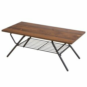 【ポイント7．5倍】折りたたみリビングテーブル SIN-200 (ダークブラウン) 幅90×奥行44.5×高さ36cm 収納棚付き テーブル 折りたたみテーブル センターテーブル おしゃれ ヴィンテージ 軽量 省スペース コンパクト [04]