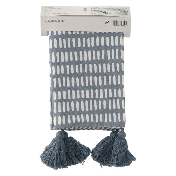 クッションカバー 45*45 タッセルランダムドット BL ブルー (入数:6点)[09] [3]