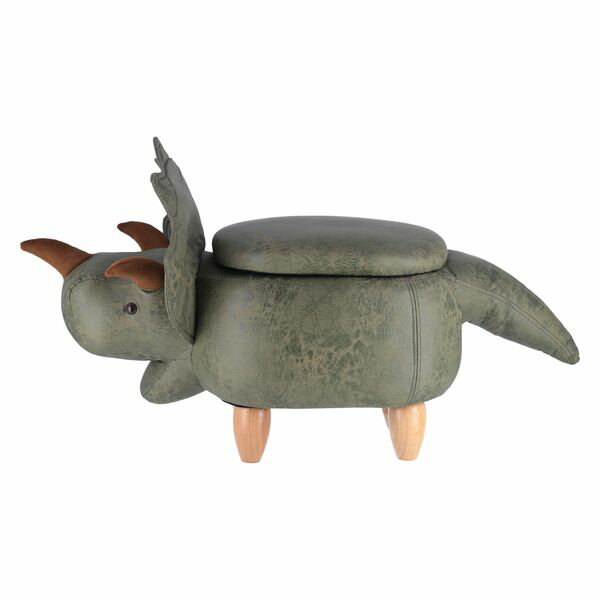アニマルスツール収納付キ ダイナソー グリーン (入数:1点)[09] [3]