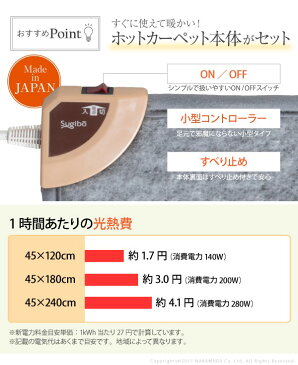 ●数量限定300円オフ＆ポイント5倍●キッチンマット ホットカーペット 日本製 木目調ホットキッチンマット 〔コージー〕 45x180cm 本体+カバー ホットキッチンマット 床暖房 木目調 フローリング調 防水 抗菌 撥水 はっ水 滑り止め【代引不可】 [11]