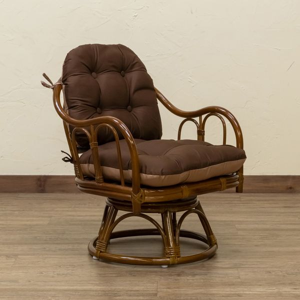 ラタン クッションリバーシブル回転座椅子 BR/HN クッション付き 椅子 座椅子 籐家具 籐 リバーシブル 回転座椅子 父の日座椅子 母の日座椅子 敬老の日座椅子 贈り物 ギフト ラタン座椅子 回転座椅子 ロータイプ 椅子 イス いす チェアー [33] [3]