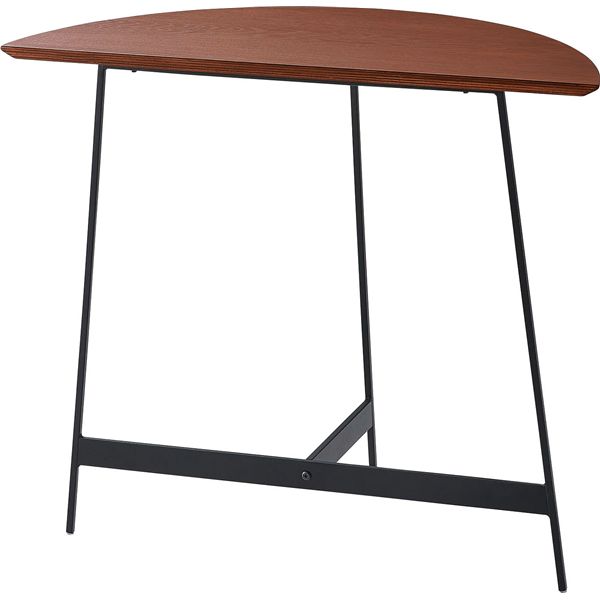 コンソール テーブル 約W83×D35×H72cm ブラウン 半円型天板 インテリア家具 ディスプレイ家具 小物置き[21] [2]