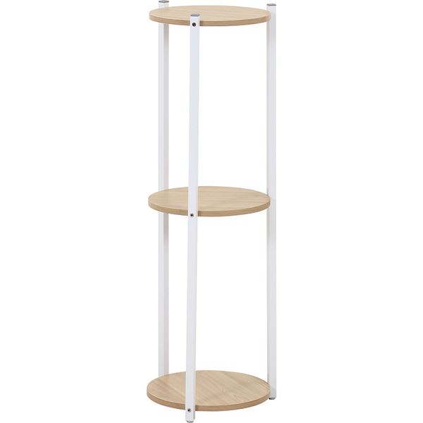 収納棚 約幅310mm 3段 ホワイト スチール ディスプレイスタンド 組立品 リビング ダイニング インテリア家具【代引不可】[21]