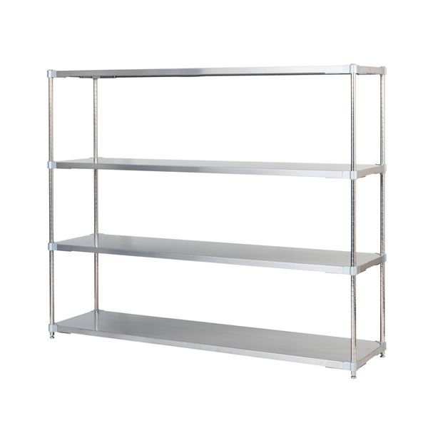 ステンレス シェルフ 46×150cm 4段 H150cm 日本製 耐錆 耐薬性 耐久性 冷蔵 冷凍 高温多湿対応 収納棚 オープンラック 組立式[21]