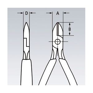 KNIPEX クニペックス エレクトロニクスニッパー プラスチックコーティング 全長125...