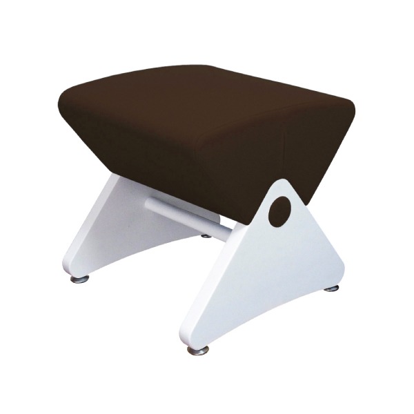 デザイナーズスツール アジャスター付き ホワイト（布：ダークブラウン／ABS）【Mona．Dee】モナディー WAS01S[21]