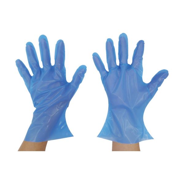 〔まとめ〕 東京パック マイジャストグローブ エコノミー化粧箱 M ブルー BMJEK-M 1箱 (200枚) 〔×3セット〕 使い捨て手袋[21]