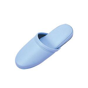 （まとめ）抗菌ビニールレザー調スリッパ ブルー 30足[21](3)