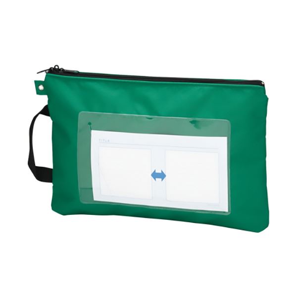 （まとめ）クラウン メールバッグ A4短辺取手付グリーン CR-ME04-G 1個【×5セット】[21]