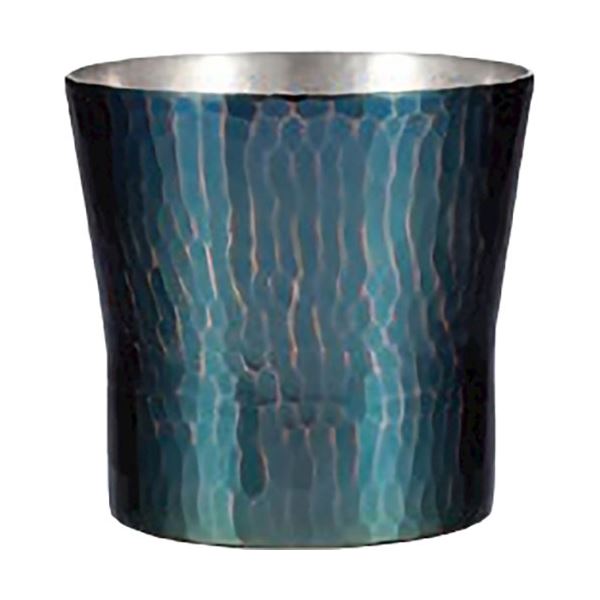 新光金属 純銅青被仕上げ 手打ち鎚目ぐい呑み BR-004B[21]