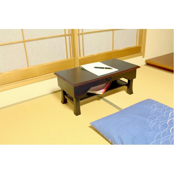 桐製折りたたみ便利机 引出付き[21] [2]