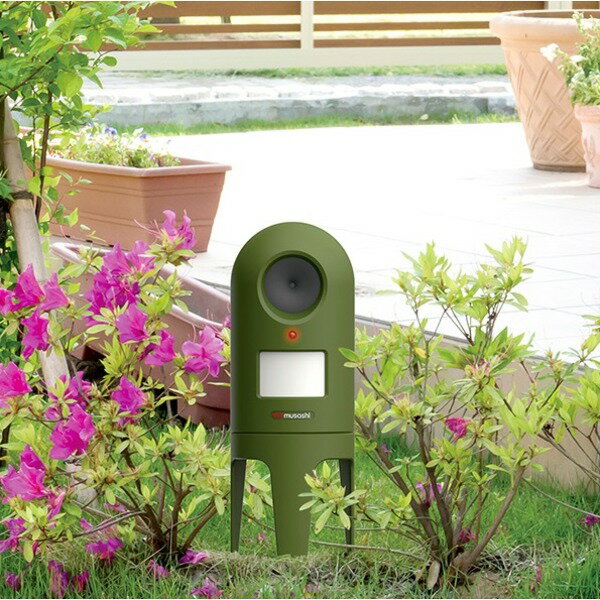 超音波式 猫しっし 約幅8.4×奥行10.8×高さ14.2cm 赤外線センサー 電池式 屋外対応 防滴構造 野良猫 フン尿被害軽減【代引不可】[21]