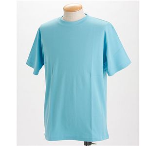 〔2枚セット〕 ドライメッシュ Tシャツ LLサイズ ホワイト ＋ サックス 裏生地 綿100％ 半袖 ティーシャツ tシャツ[21]