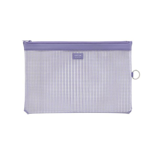 【5枚セット】 LIHIT LAB. ハーフウェイ メッシュ A4サイズのクリアケース コピー用紙約150枚程度を収納 ブルーバイオレット F246-BVX5[21]