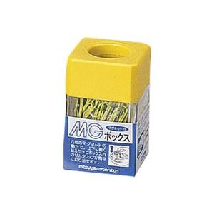 (業務用20セット)ミツヤ MGボックス/ゼムクリップケース 【カラークリップ25g付き】 角型 マグネット内蔵 MB-250V 黄[21]