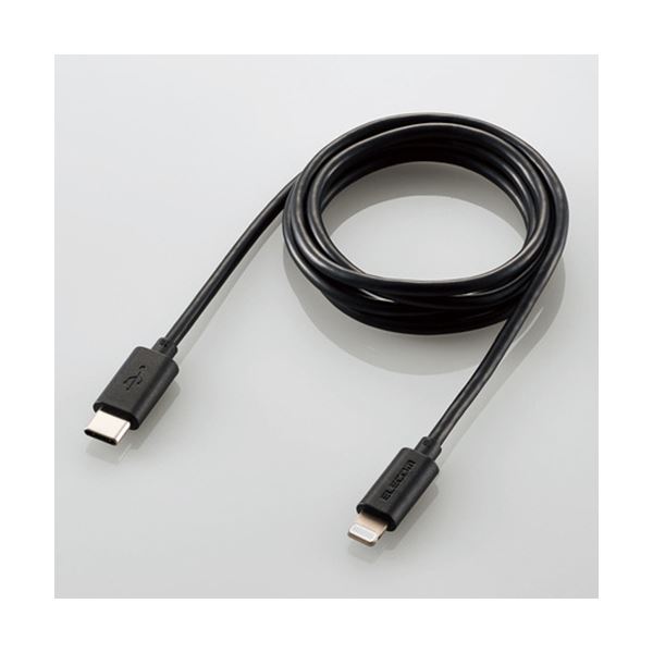 エレコムUSB-C to Lightningケーブル（スタンダード） ブラック 1.0m RoHS指令準拠...