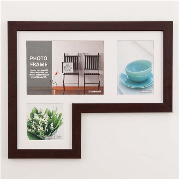 樹脂製多総額/L型 3窓(2L判/L判/ましかく判) F-SP-117-BR ブラウン[21]