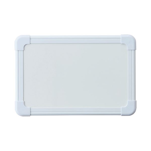 ■商品内容【ご注意事項】この商品は下記内容×2セットでお届けします。堅牢性の高い幅広フレームで、丈夫で長持ち！●「吊下げ」と「スチール壁面貼付」の2WAY。タテ・ヨコ使用可能な簡易ホワイトボード。サイズはA4仕様です。●吊ひも付。■商品スペック種類：吊り下げ、貼付ボードタイプ：塗装鋼板タイプ罫内容：無地使用面：片面寸法：幅300×高さ200×奥行15mmボード面サイズ：幅258×高さ158mm材質：表面:表面処理鋼板、裏面:再生紙、PPフィルム、芯材:ダンボール、枠:プラスチック付属品：ペントレー、吊金具、吊下げヒモ、スチール壁面貼付用裏面マグネット(2個)その他仕様：●サイズ:A4備考：※マーカー、イレーサーは付属しておりません。■送料・配送についての注意事項●本商品の出荷目安は【1 - 5営業日　※土日・祝除く】となります。●お取り寄せ商品のため、稀にご注文入れ違い等により欠品・遅延となる場合がございます。●本商品は仕入元より配送となるため、沖縄・離島への配送はできません。