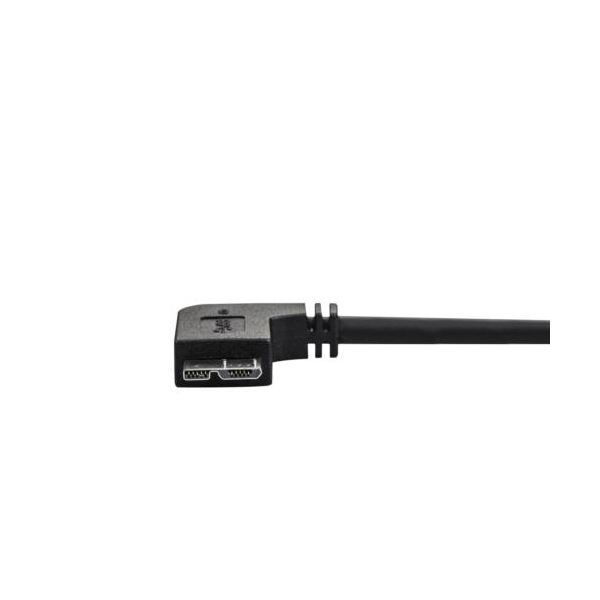 StarTech.com Micro USB3.0 スリムケーブル 片側右向きL型 2m Type A（オス）-Micr...