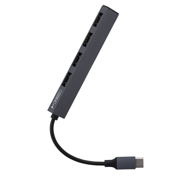 Digio2 USB Type-C 極薄変換ハブ STIX 4ポート グレー UH-C2584GY[21] 2