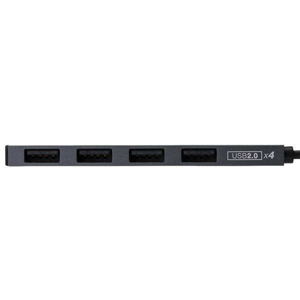 Digio2 USB Type-C 極薄変換ハブ STIX 4ポート グレー UH-C2584GY[21] 3